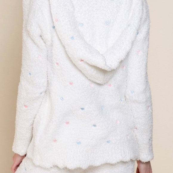 POL Embroidered Hearts Berber Fleece Pants + Hoodie Matching Set - Picture 13 of 15